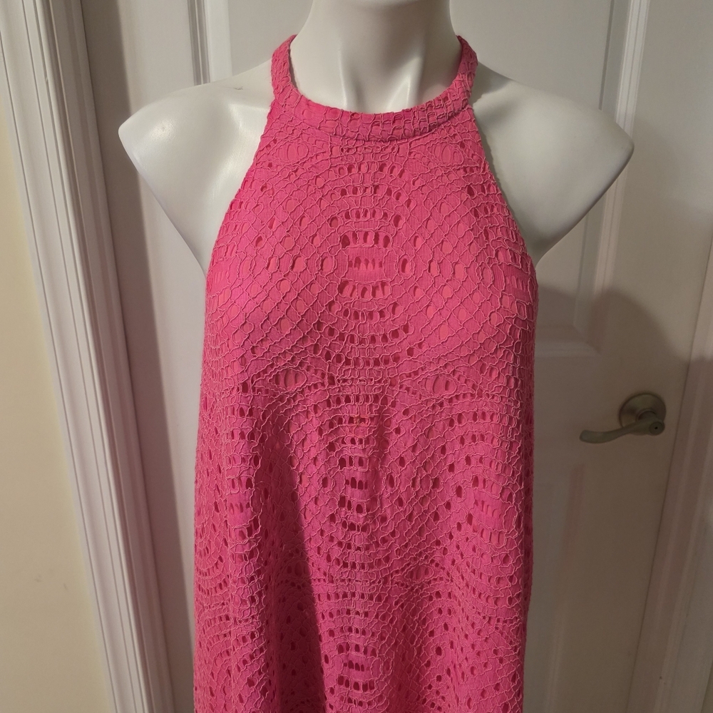 Lilly Pulitzer Hot Pink Crochet Halter Dress - Picture 5 of 8